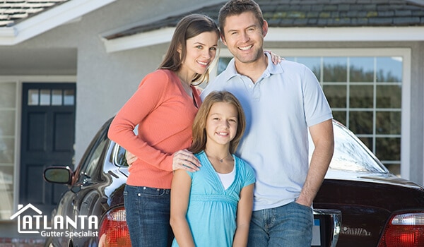 Happy Family After Gutter Service in Atlanta, GA